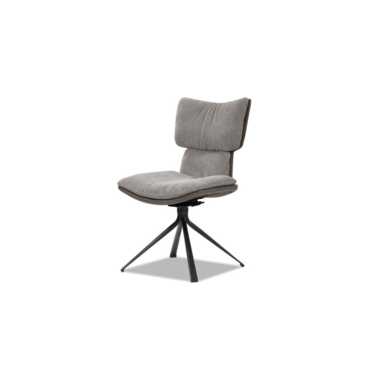 Corrigan Studio® Jiacamo Return Swivel Dining Chair, Pewter Corduroy